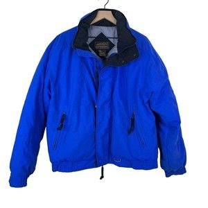Vintage Eddie Bauer Blue Puffer Down Coat Goose Down Men’s Size L